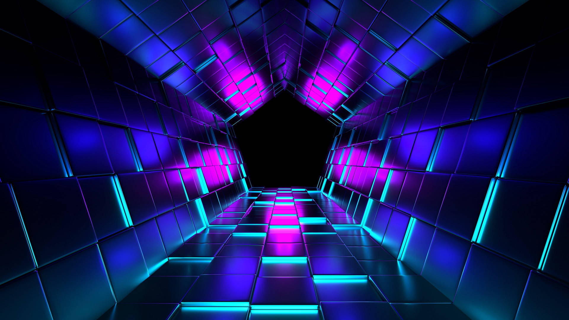 Dark Neon Pentagon Background