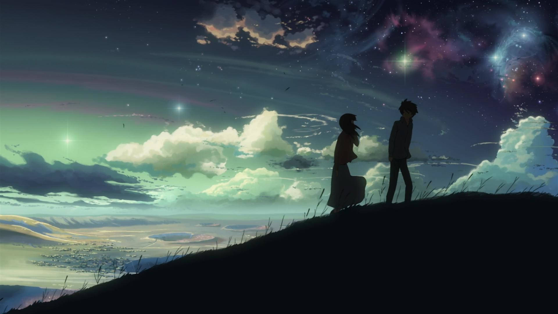 Dark Night Sky Anime Hd Scenery Background