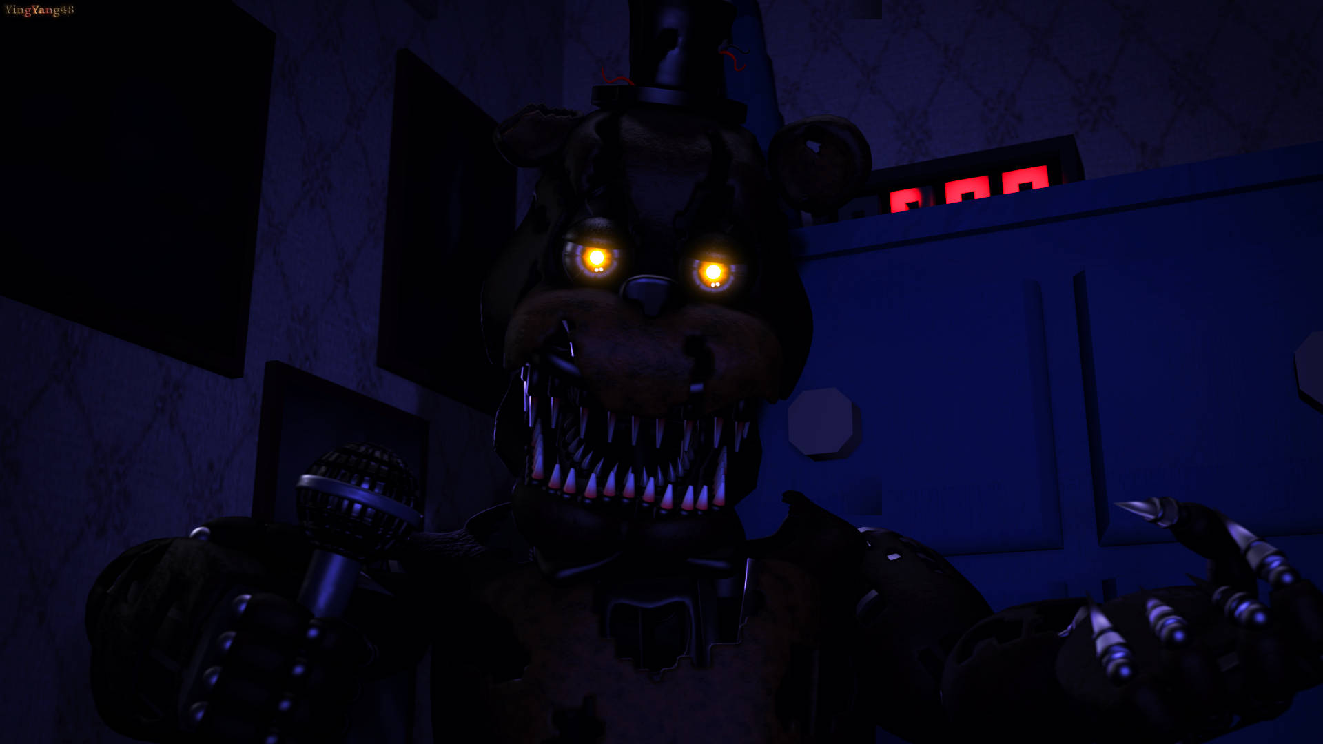 Dark Nightmare Freddy Background