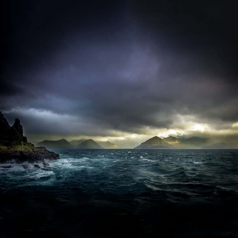 Dark Ocean Storm Background