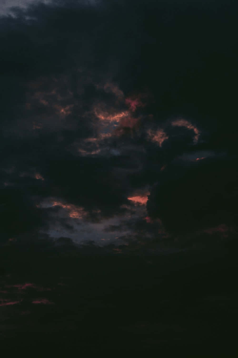 Dark, Ominous Clouds Blocking Out The Sun Background