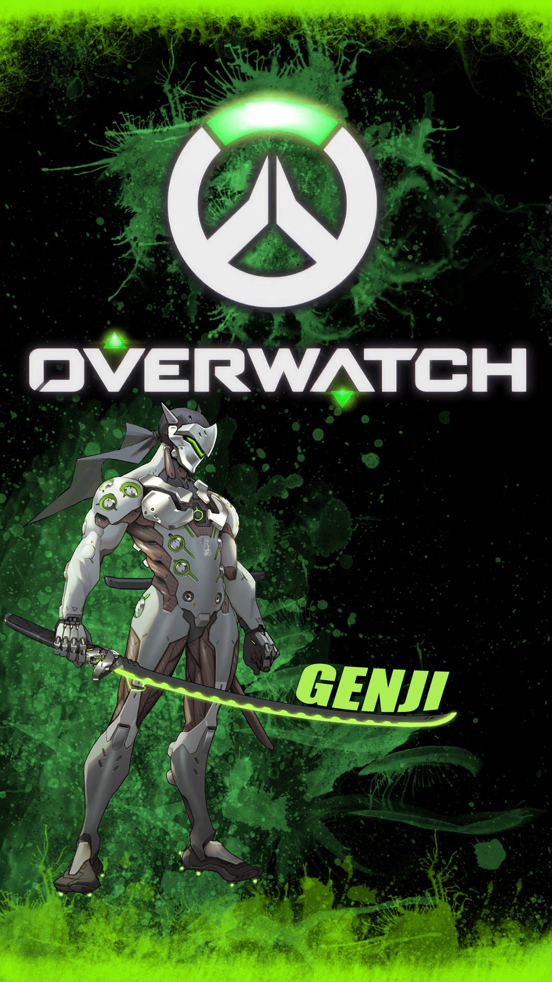 Dark Overwatch Logo Genji Iphone Background