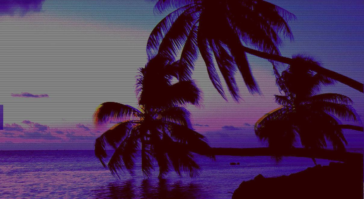 Dark Palm Trees Aesthetic Background
