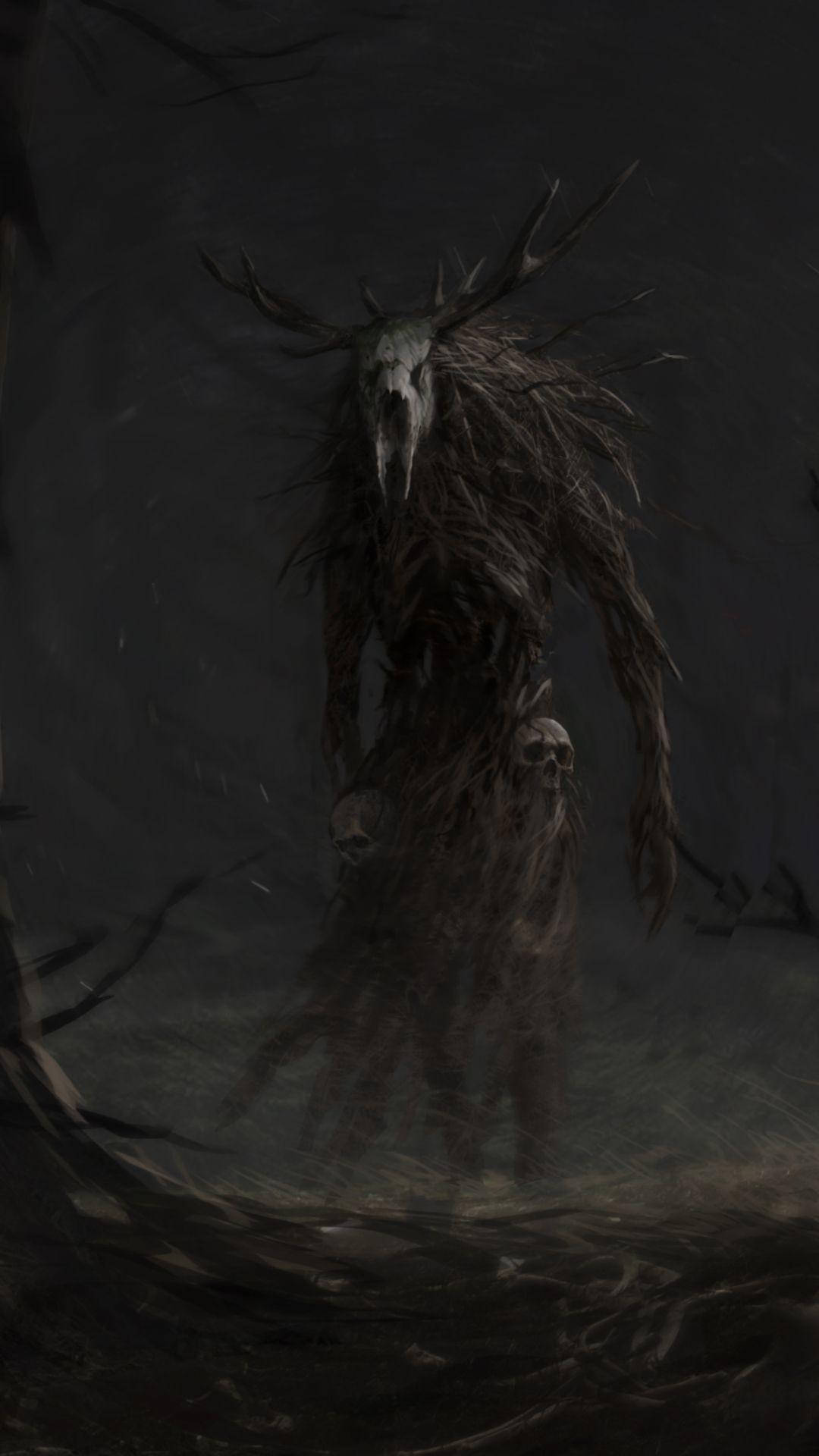 Dark Phone Masked Monster Background