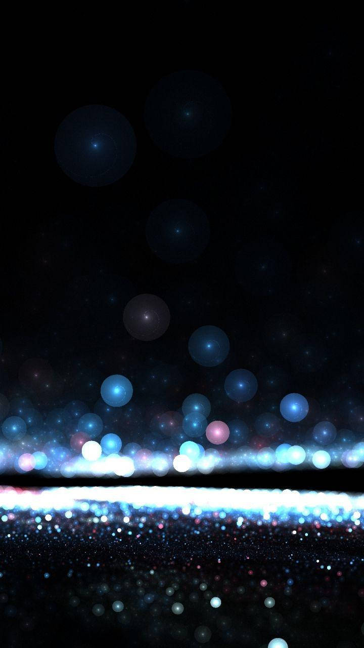 Dark Phone With Glowing Blue Orbs Background