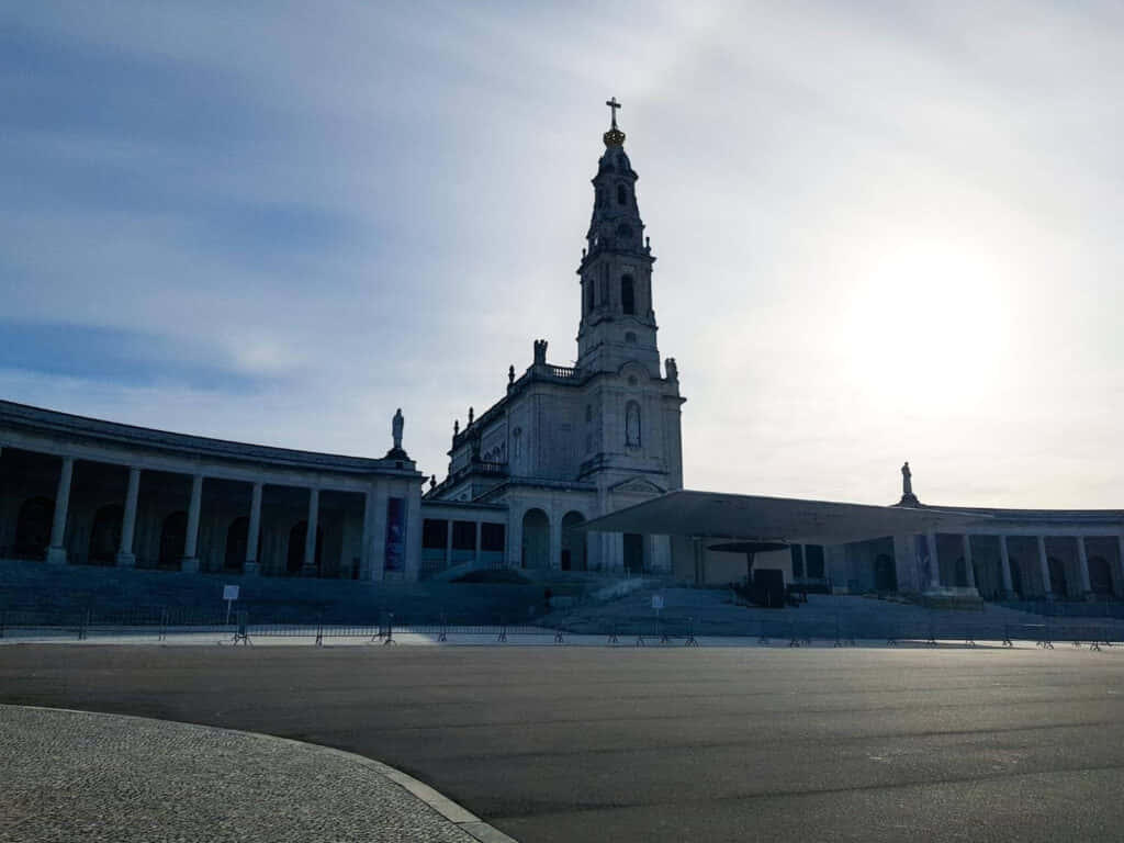 Dark Photo Of Fatima Sanctuary Background