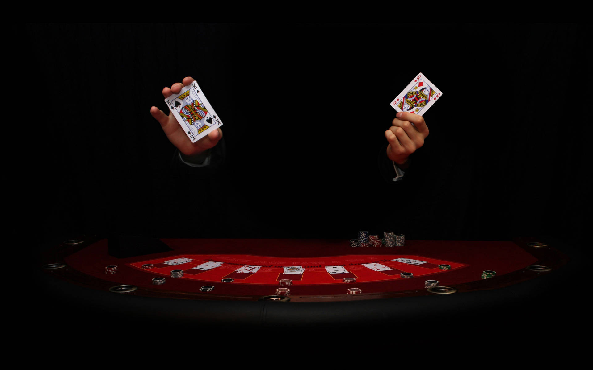 Dark Photo Of Hands Of A Man Baccarat Game Background