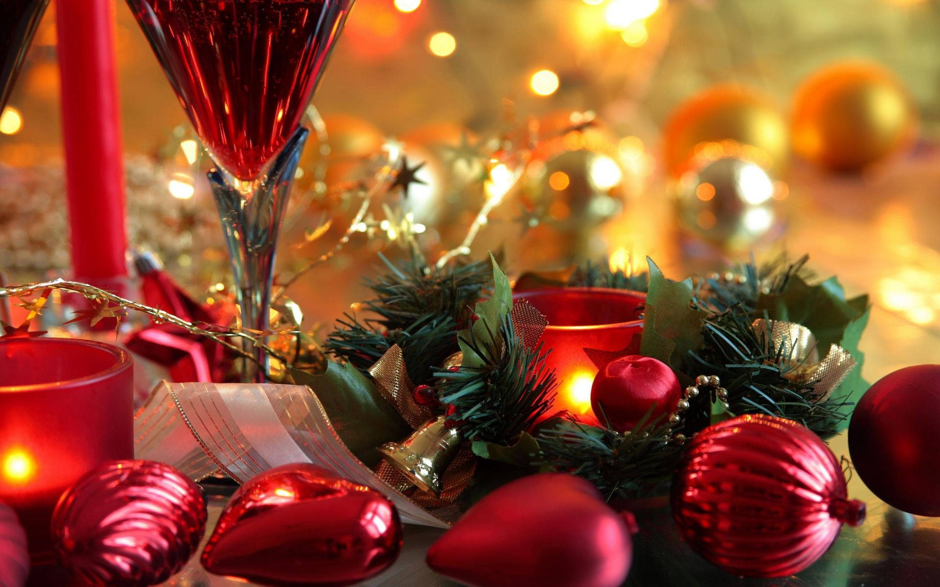 Dark Pink Festive Christmas Decorations Close Up Shot Background