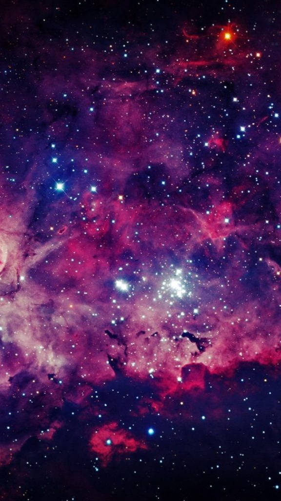 Dark Pink Nebula Space Iphone Background