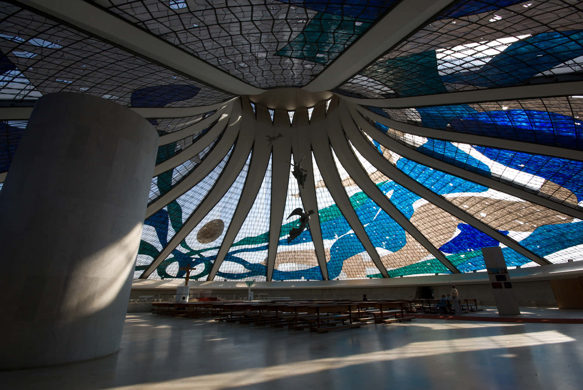 Dark Portion At Cathedral Of Brasilia Background