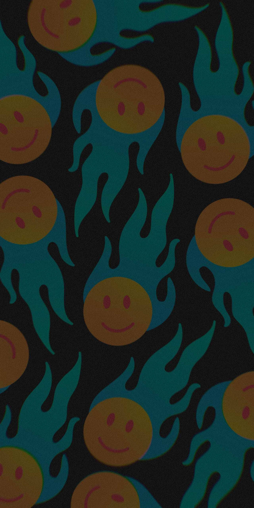 Dark Preppy Smiley Face Pattern Background