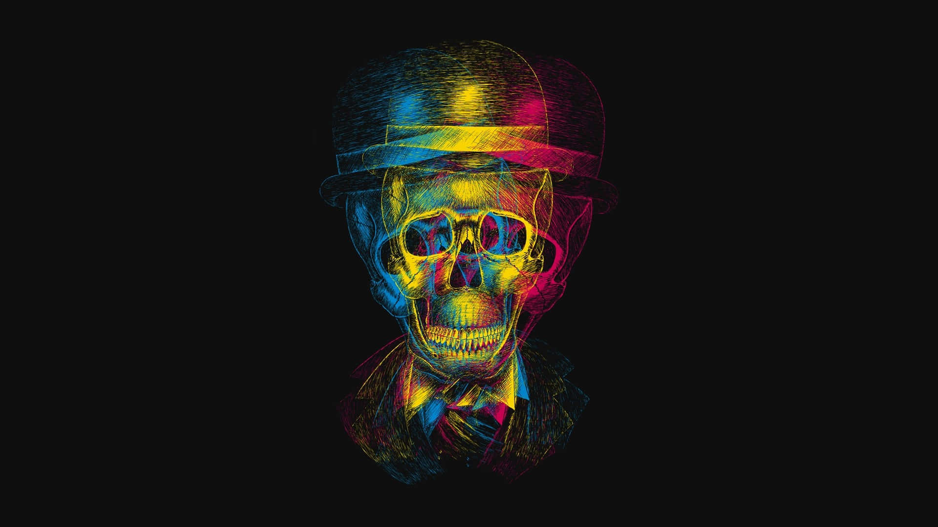 Dark Psychedelic Hd Skeleton Minimalist Background