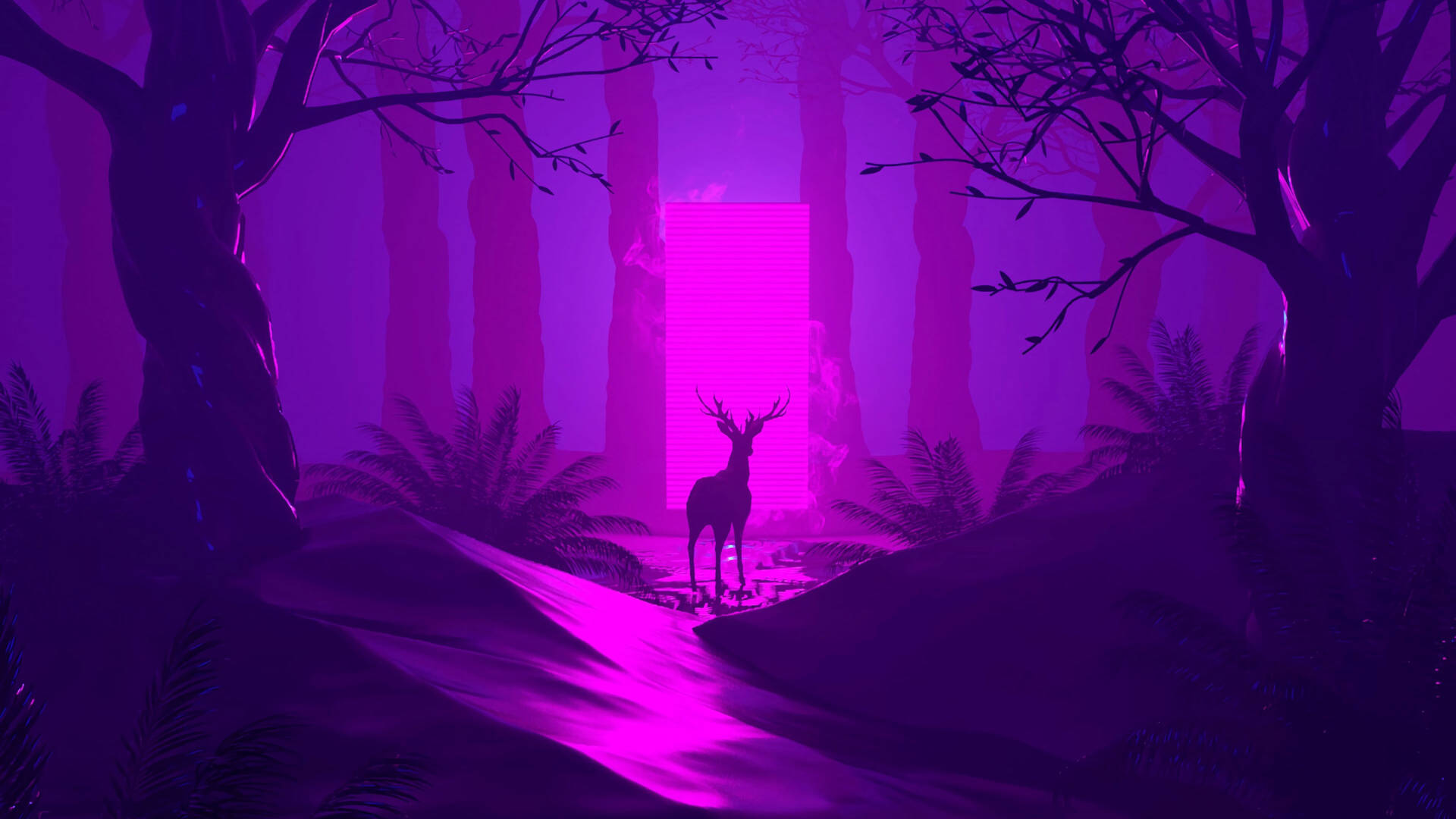 Dark Purple Aesthetic Forest Background