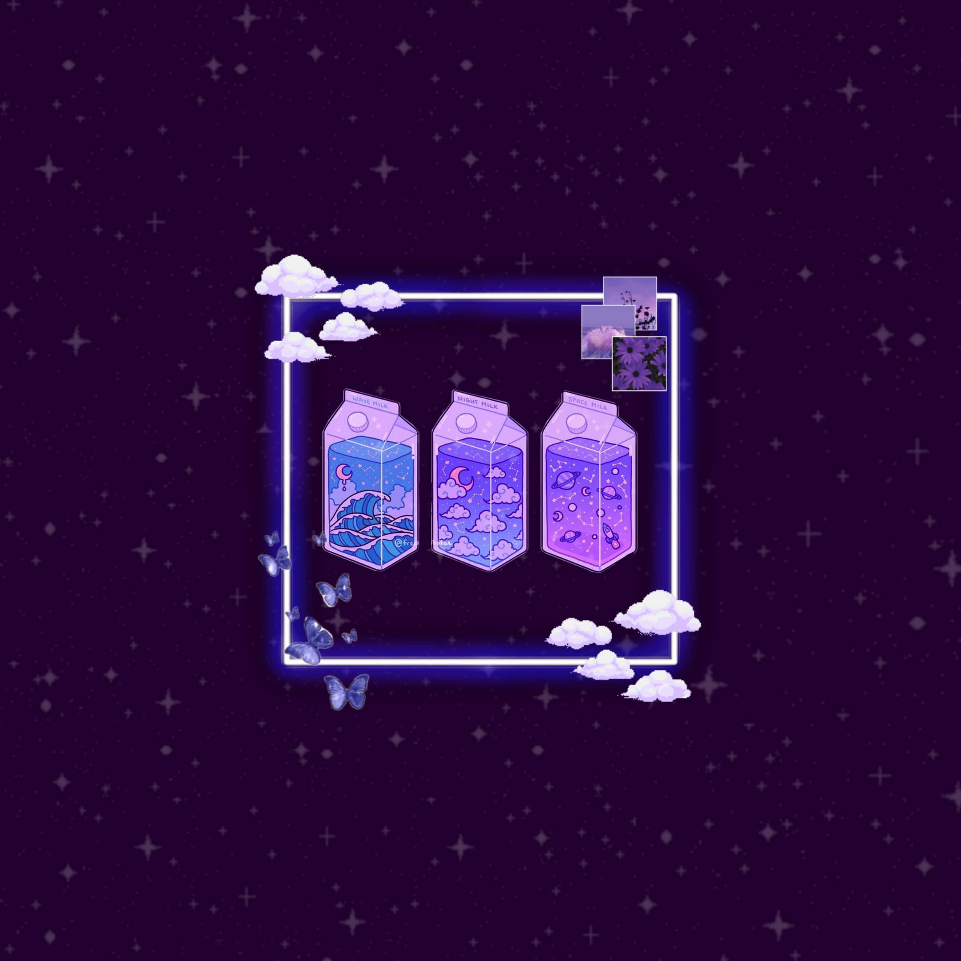 Dark Purple Aesthetic Juice Box Art Background