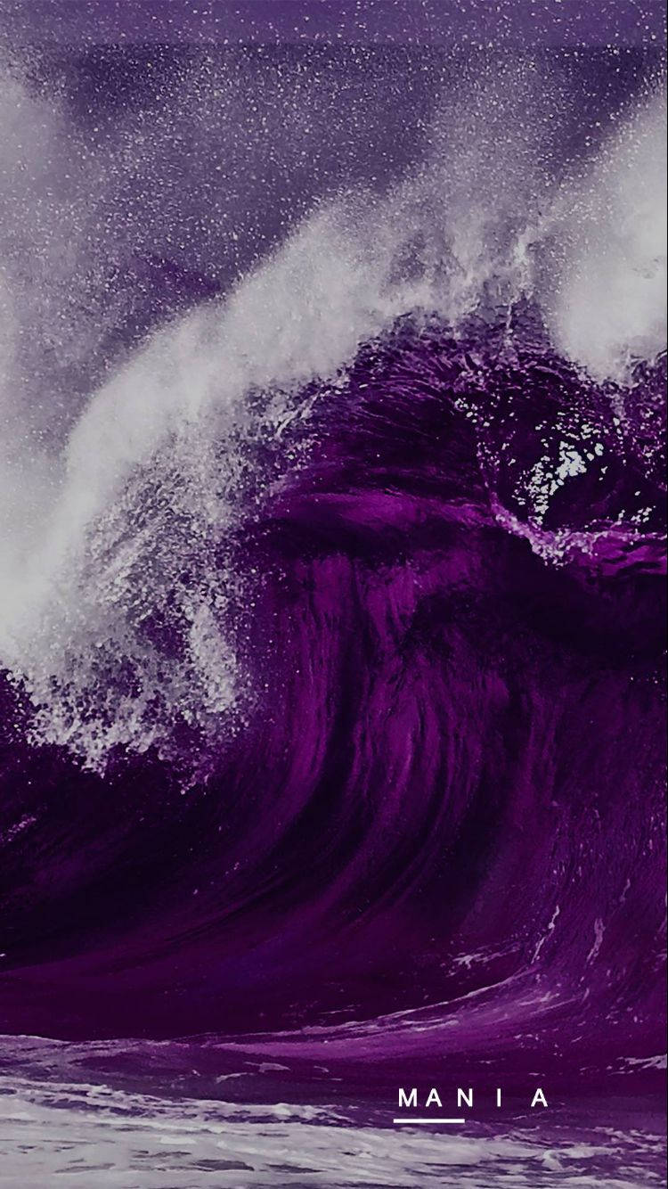 Dark Purple Aesthetic Ocean Waves Background