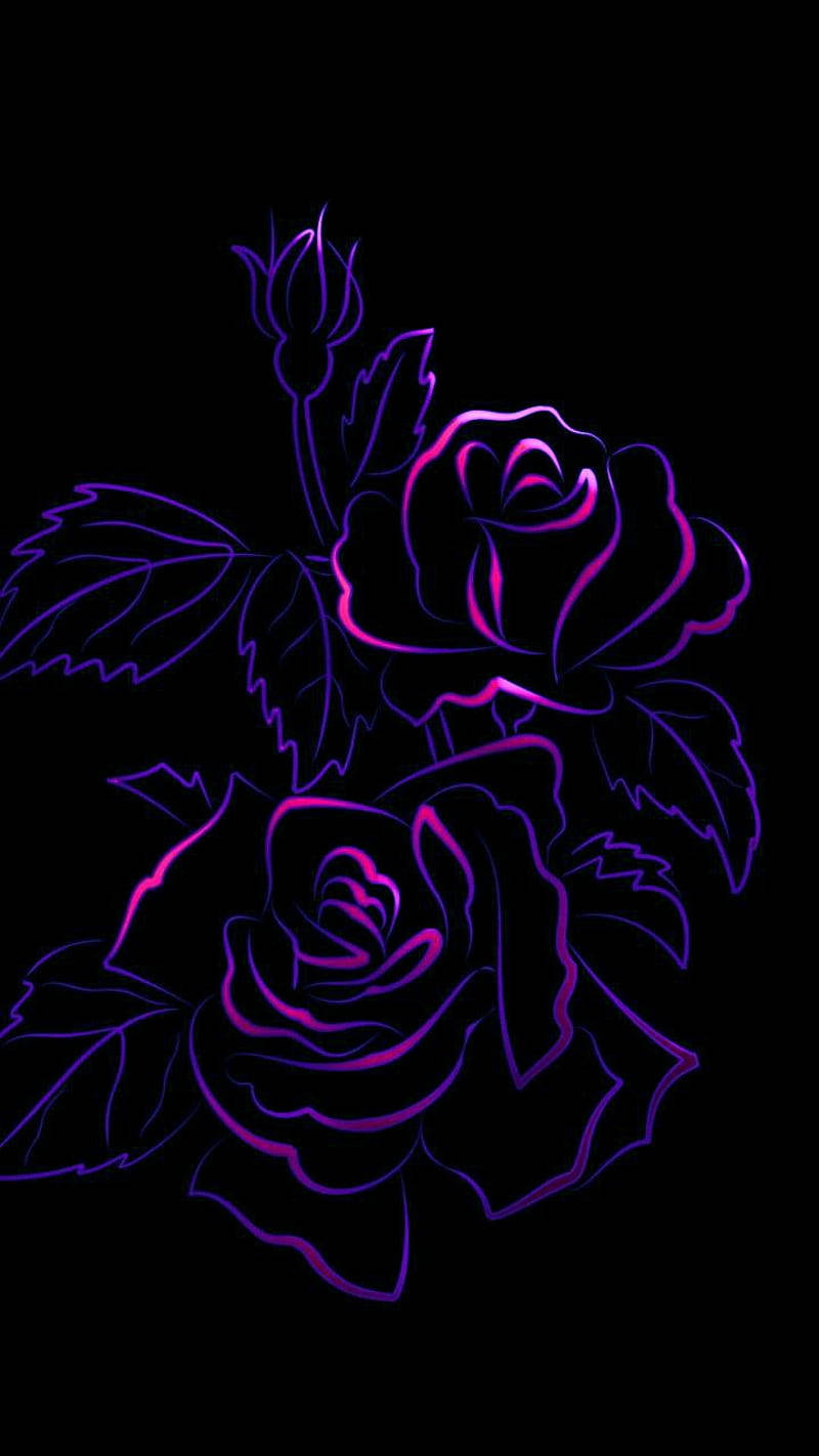 Dark Purple Aesthetic Rose Art Background