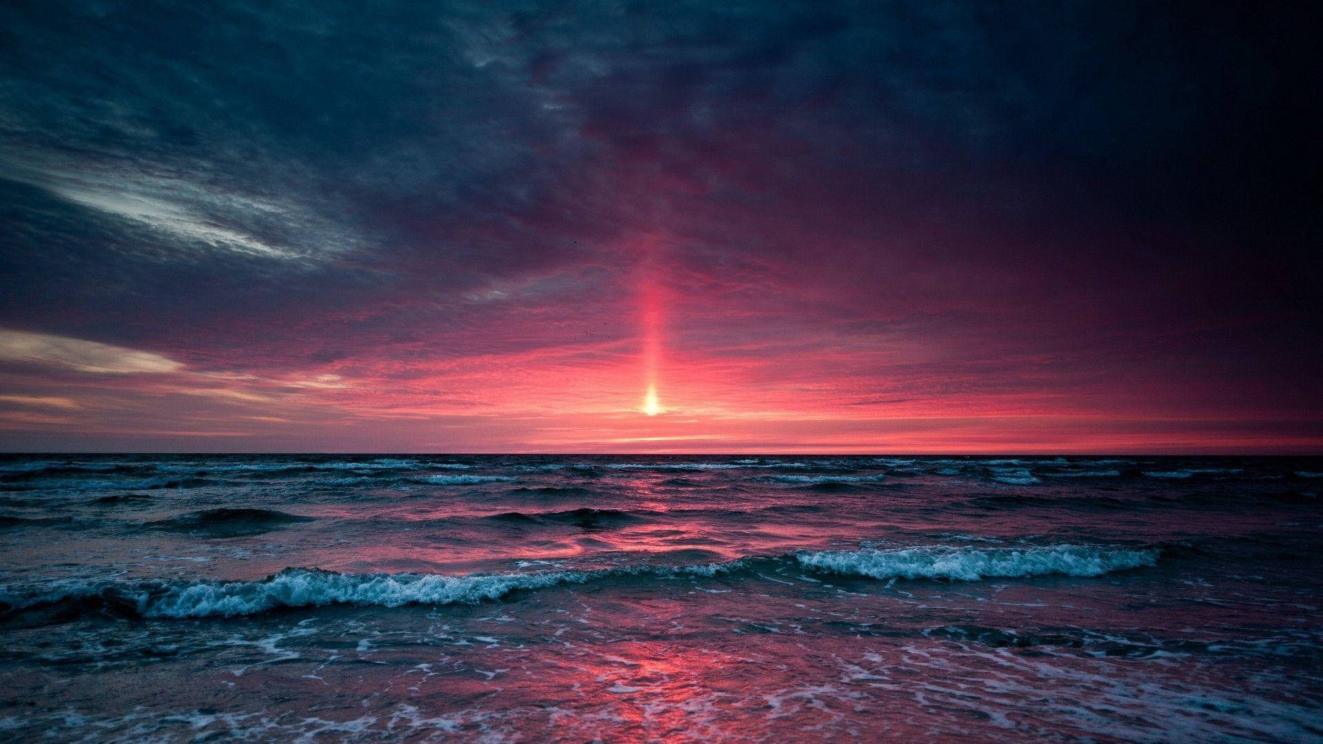Dark Purple Aesthetic Sunset Horizon