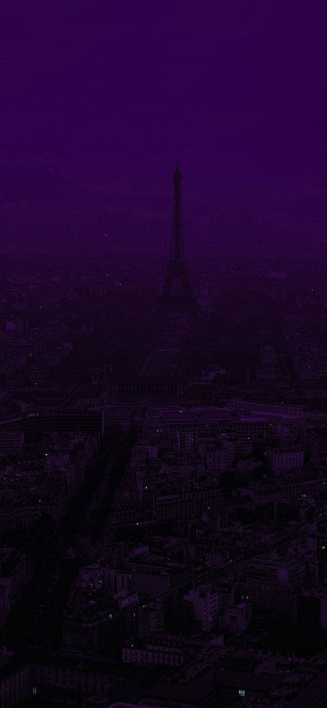 Dark Purple And Black Eiffel Tower Background