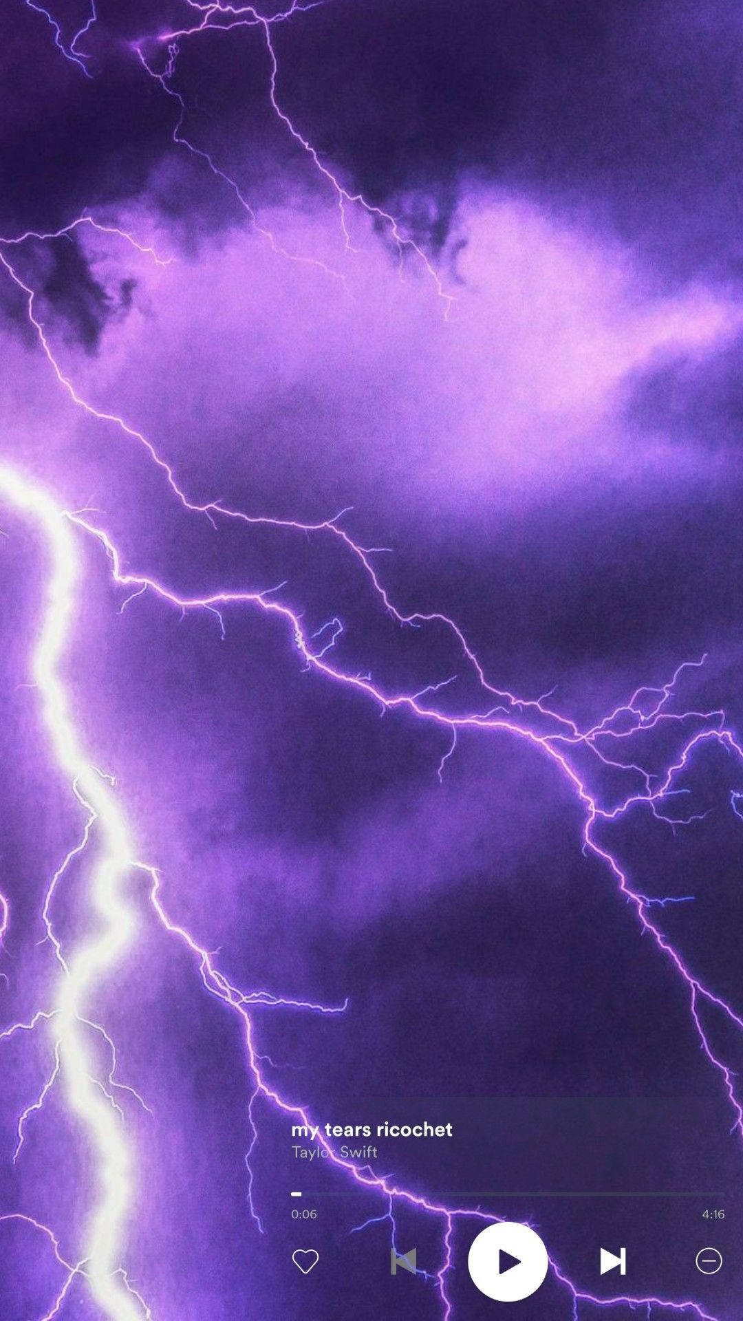 Dark Purple And Black Lightning Playlist Background