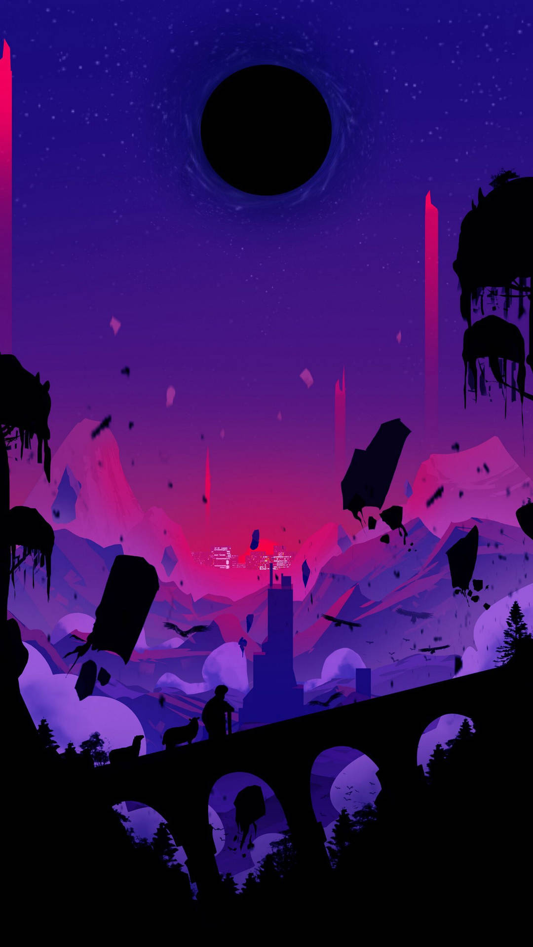 Dark Purple Anime Aesthetic Background