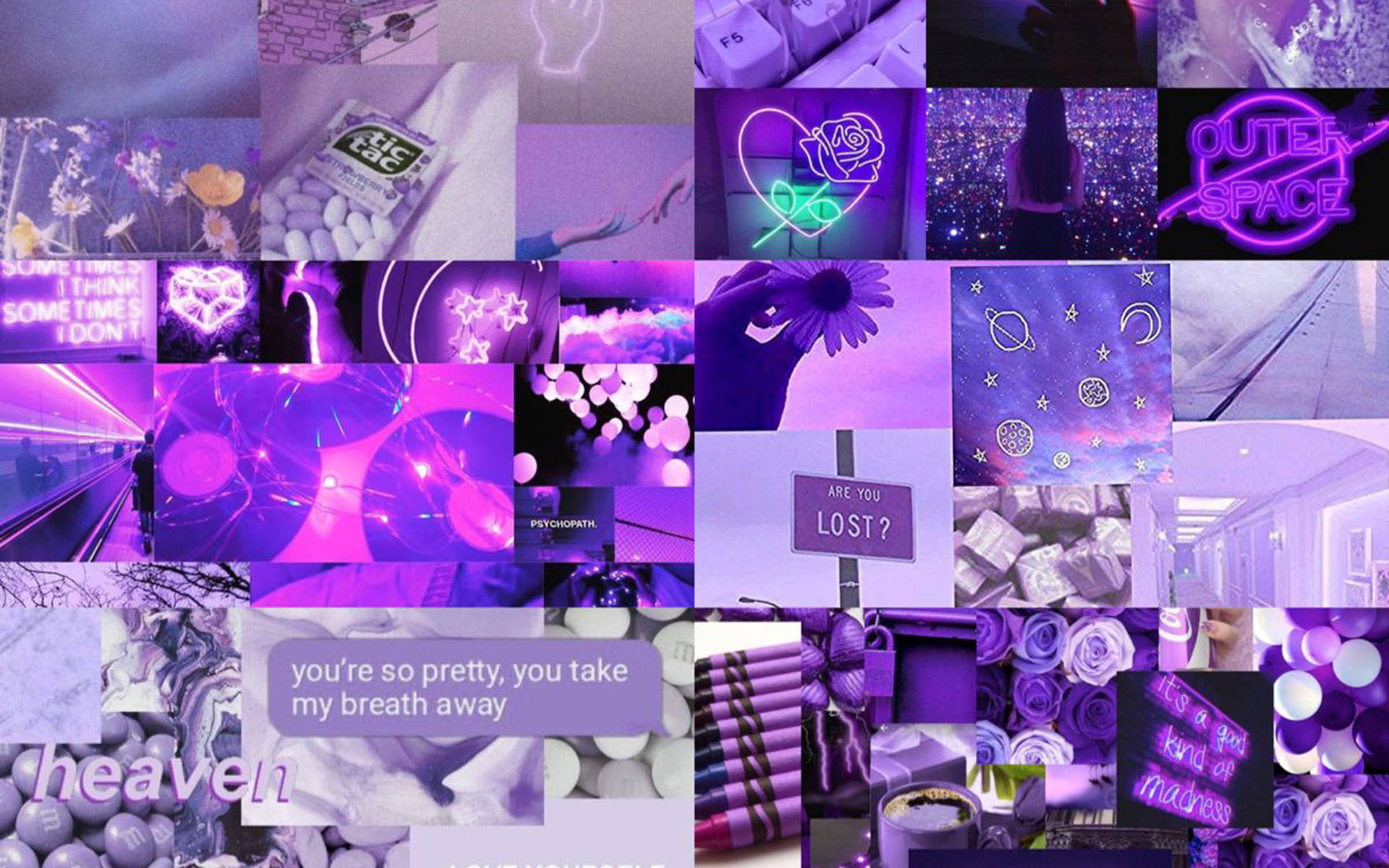 Dark Purple Collage Aesthetic Lovely Girl Background