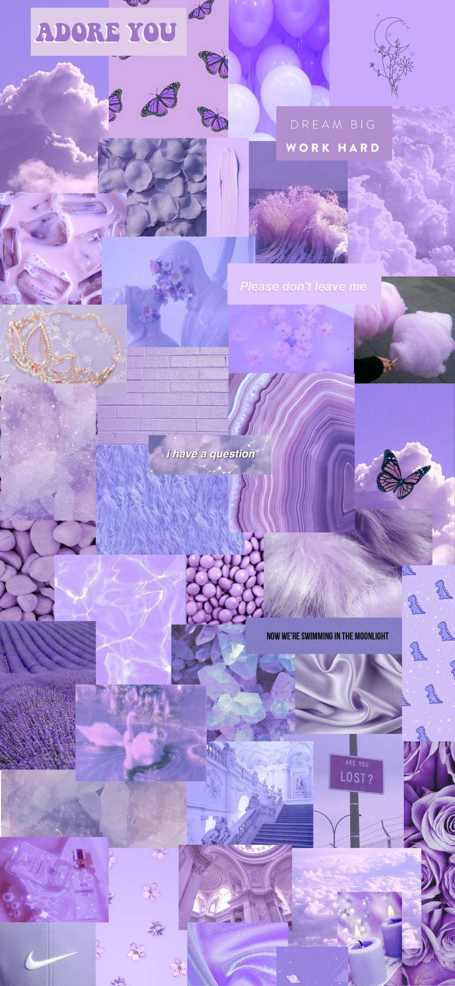 Dark Purple Collage Aesthetic Soft Collection Background