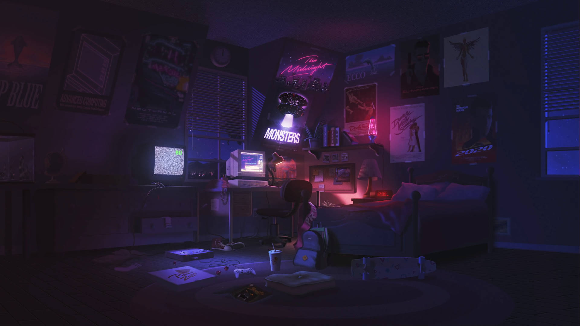 Dark Purple Desk Background