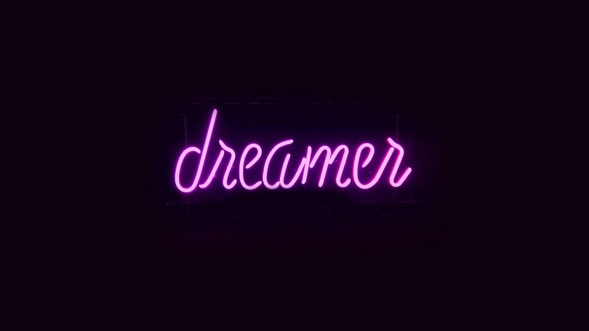 Dark Purple Dreamer Neon Sign Background