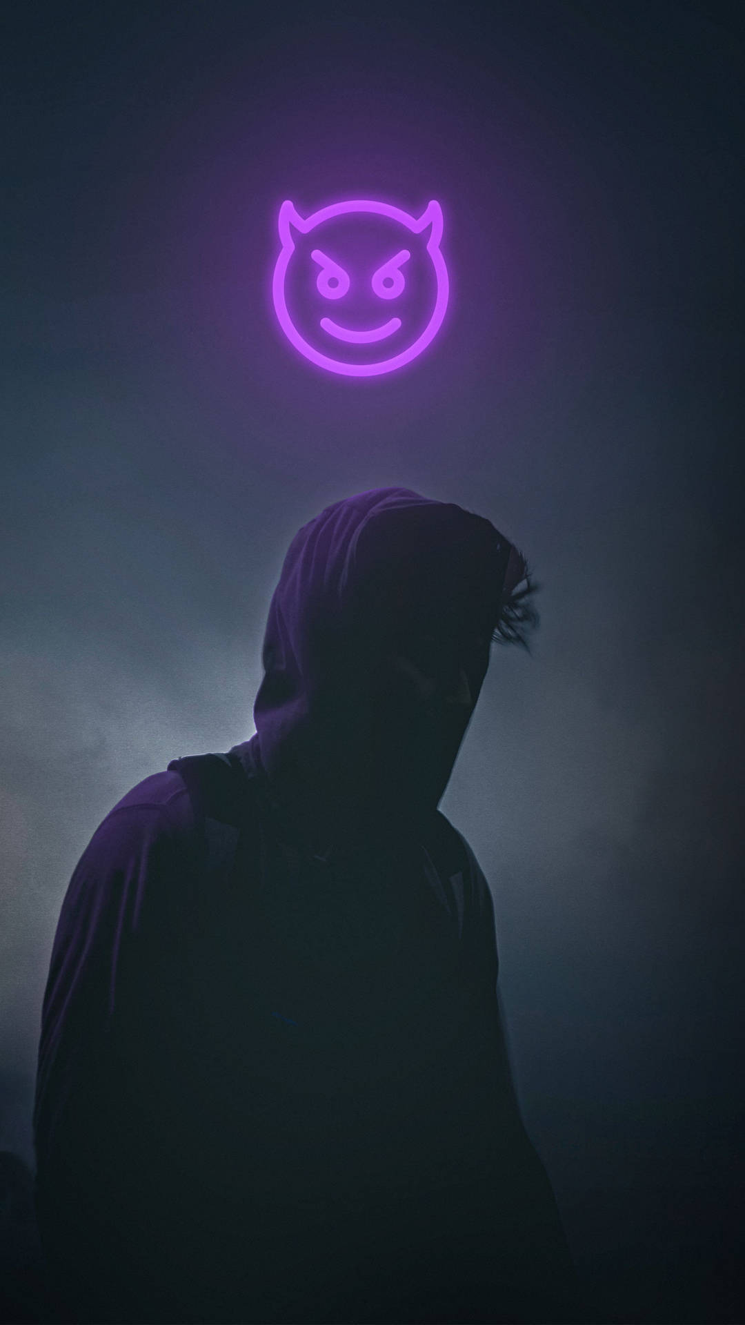 Dark Purple Enigma - Hooded Figure Portraying A Mysterious Aura On The Iphone Background