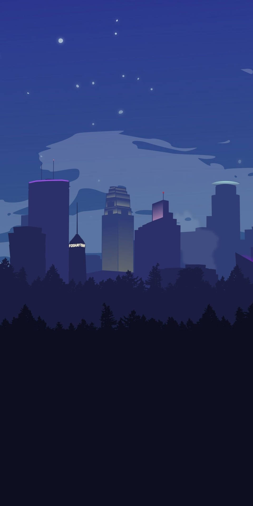 Dark Purple Seattle Digital Painting Background