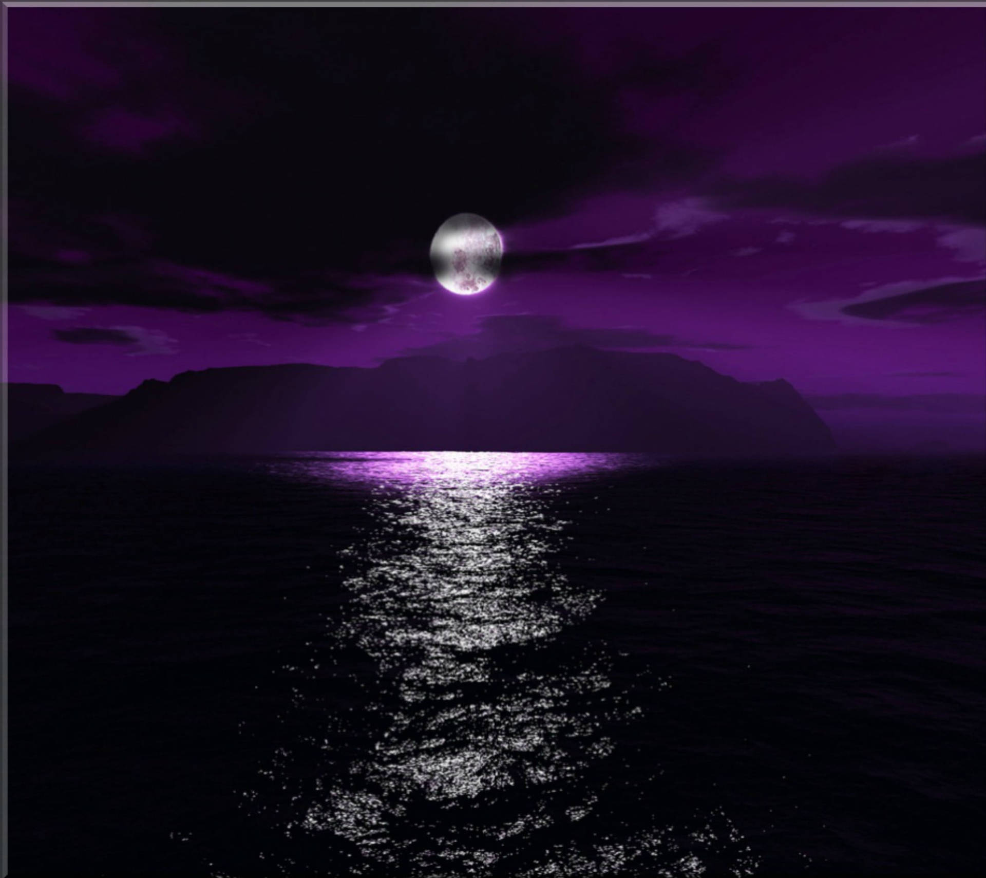 Dark Purple Sky Full Moon Background