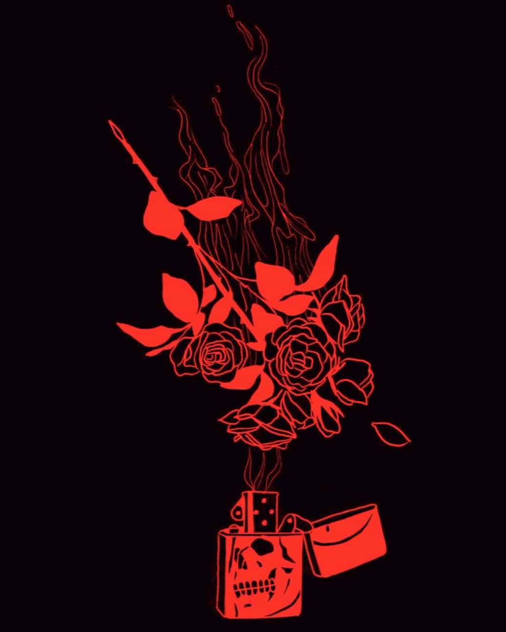 Dark Red Aesthetic Bouquet Of Roses