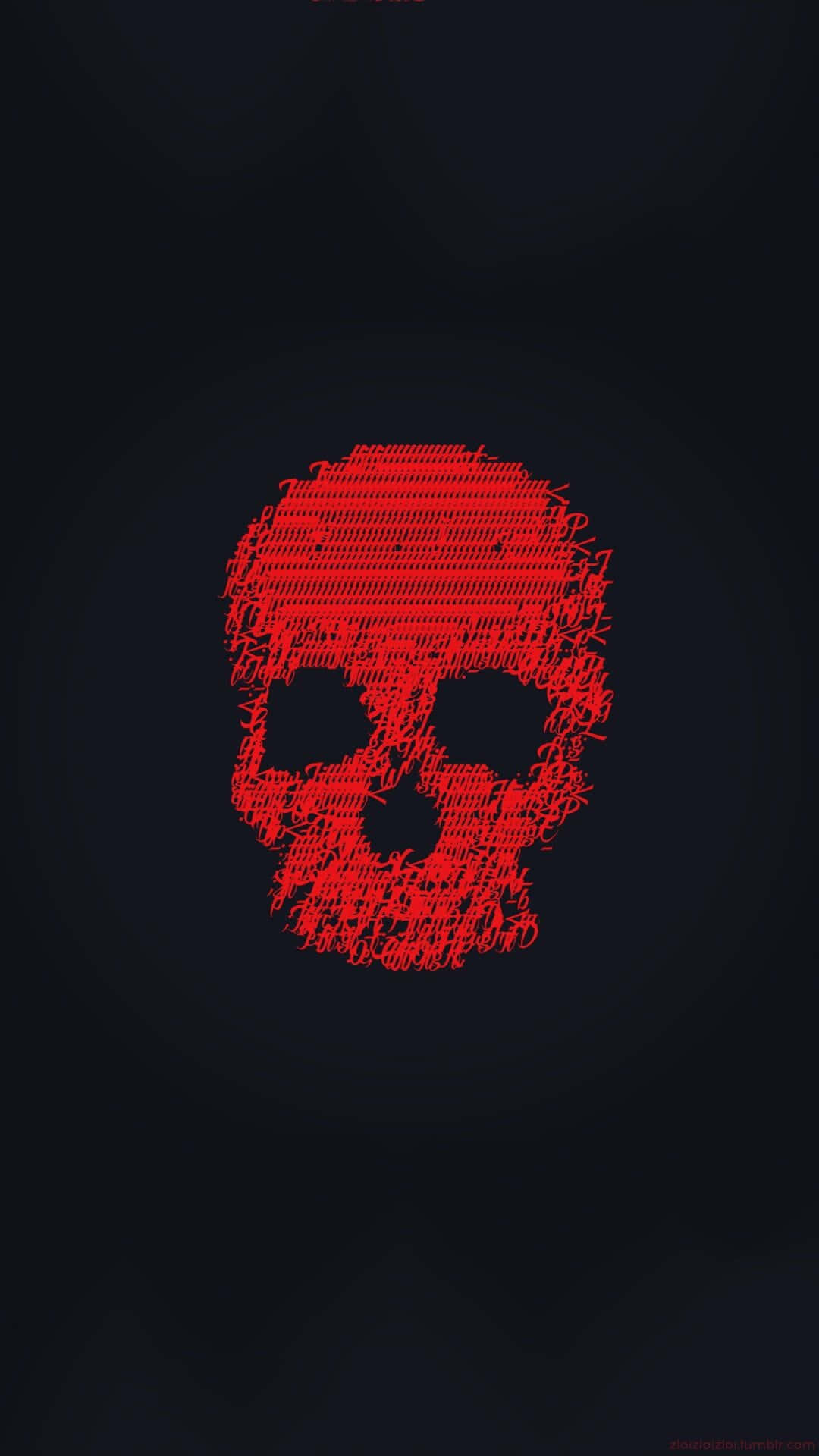 Dark Red Aesthetic Skull Digital Art Background