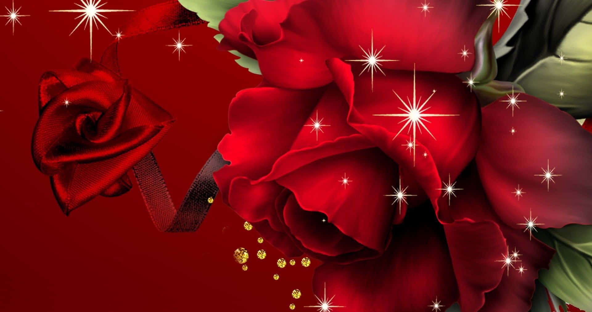 Dark Red Background Red Roses Laptop