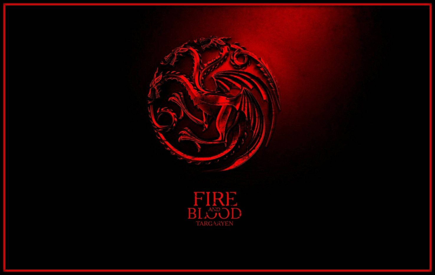 Dark Red Bordered House Targaryen Background