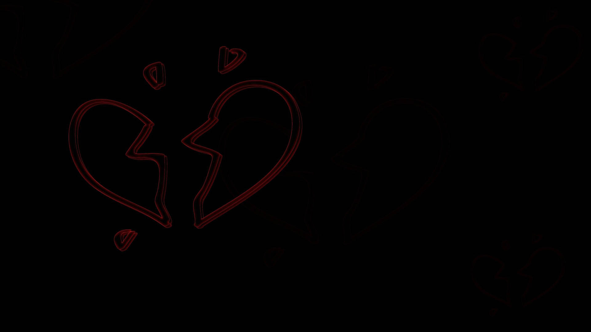 Dark Red Broken Heart 4k Background