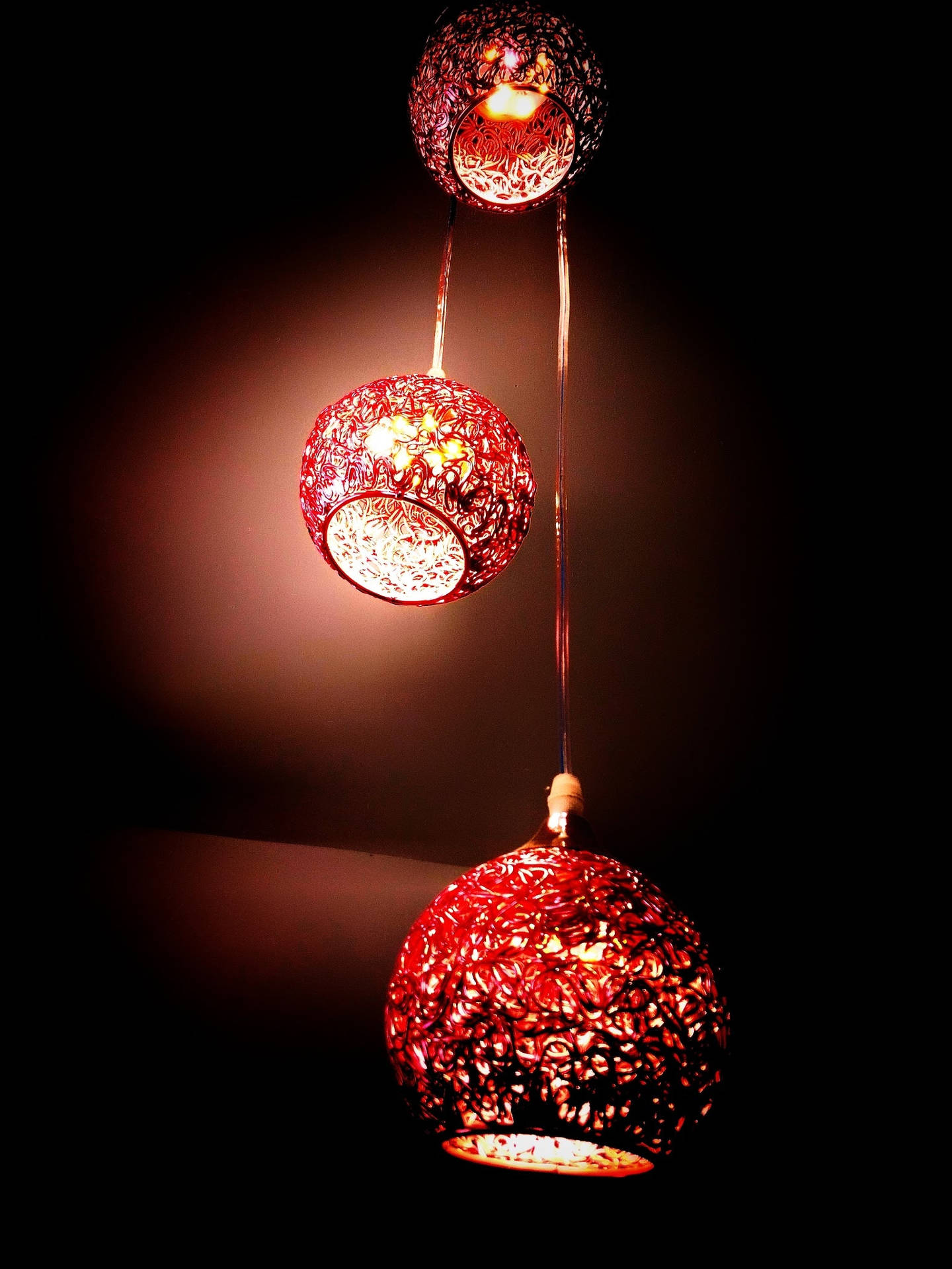 Dark Red Ceiling Lamps Background