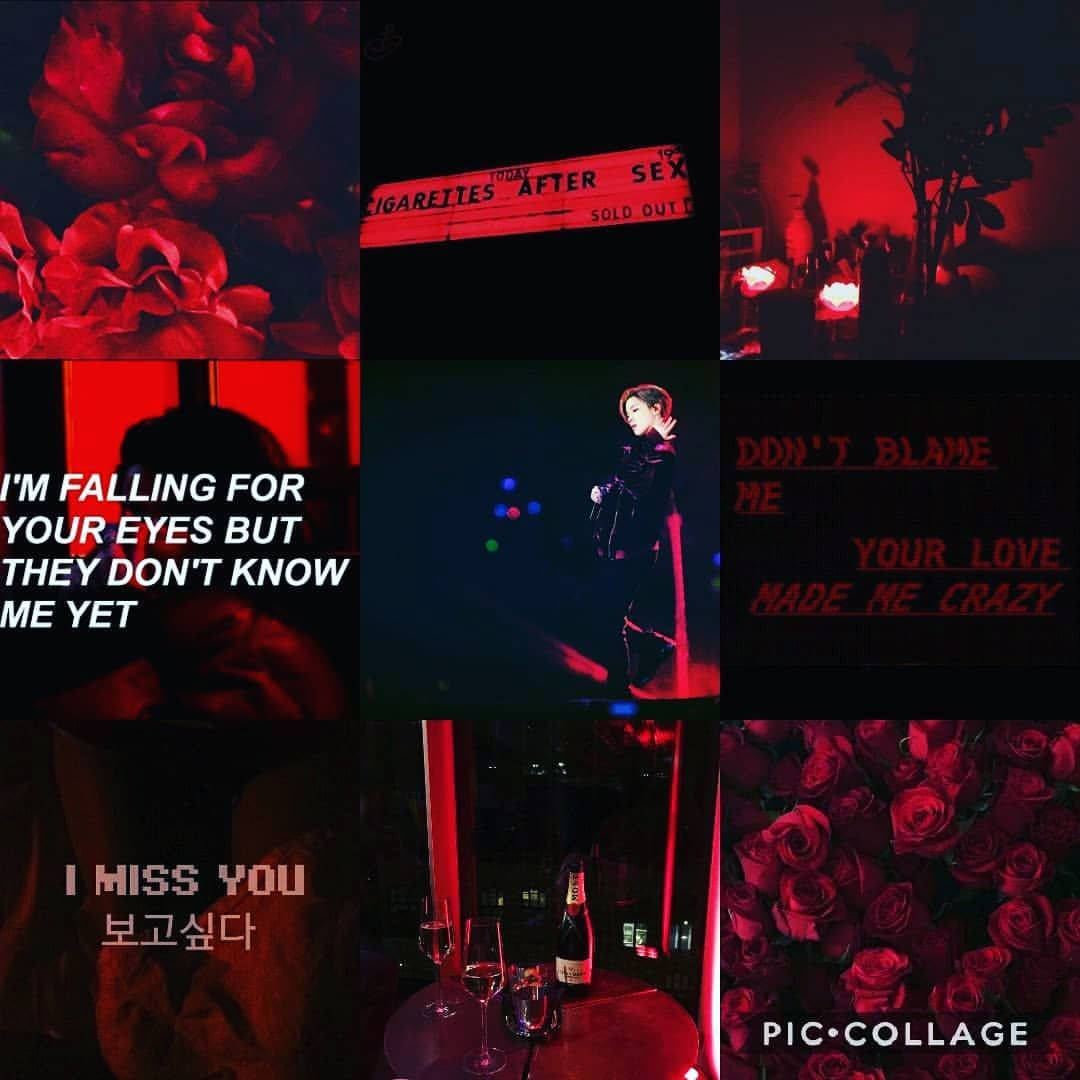 Dark Red Collage Cover Background