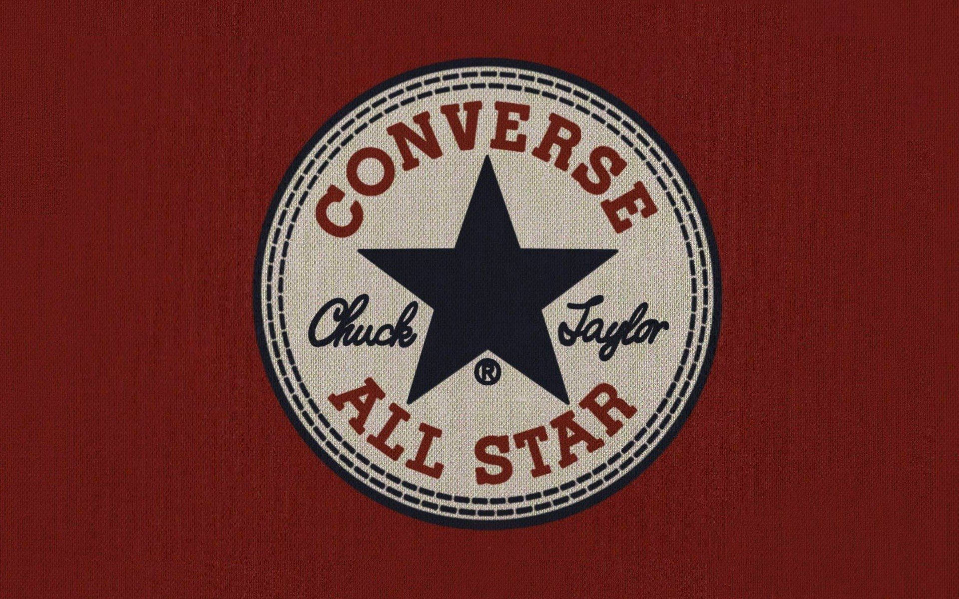 Dark Red Fabric Converse Logo