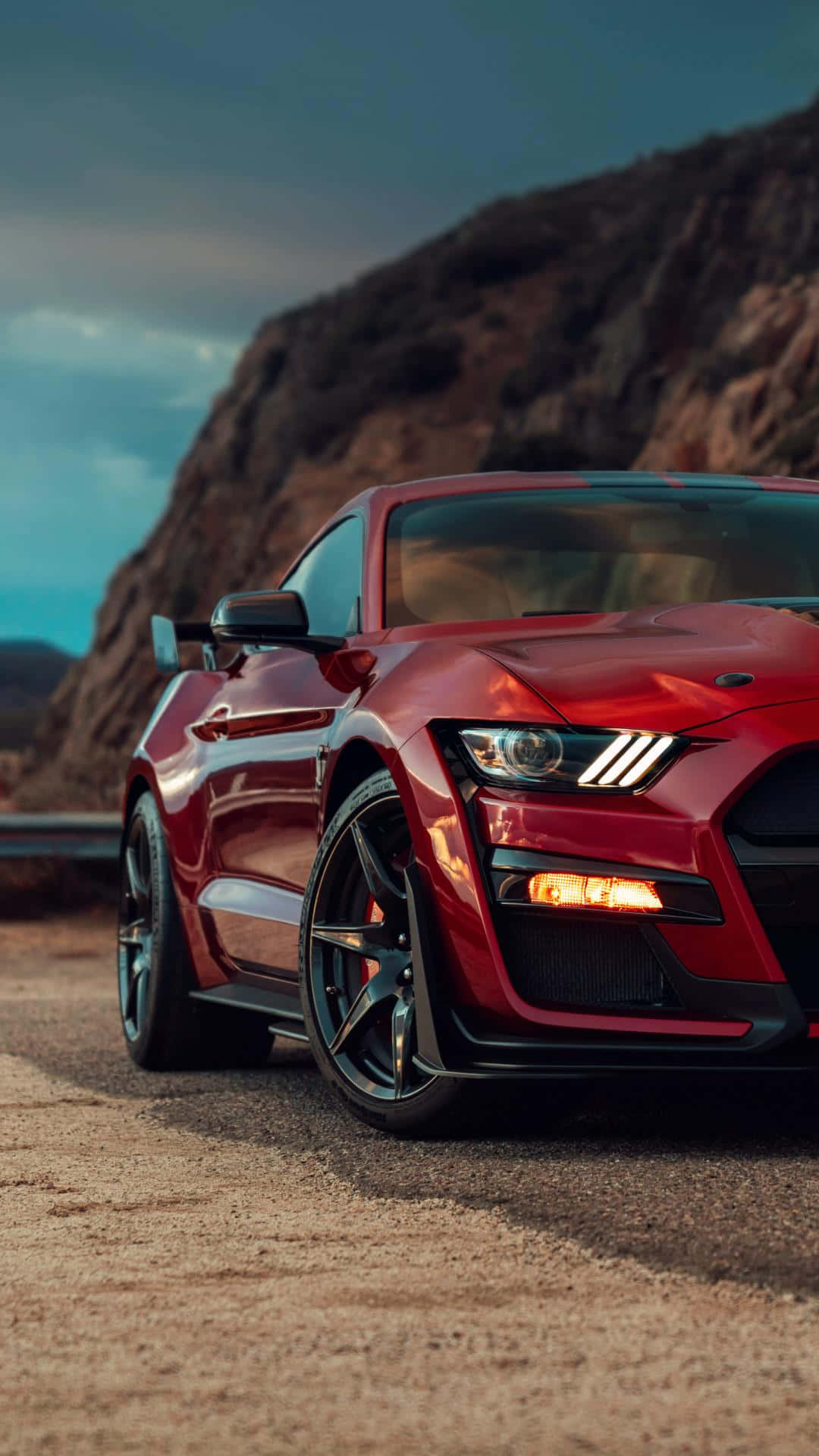 Dark Red Mustang Iphone Background