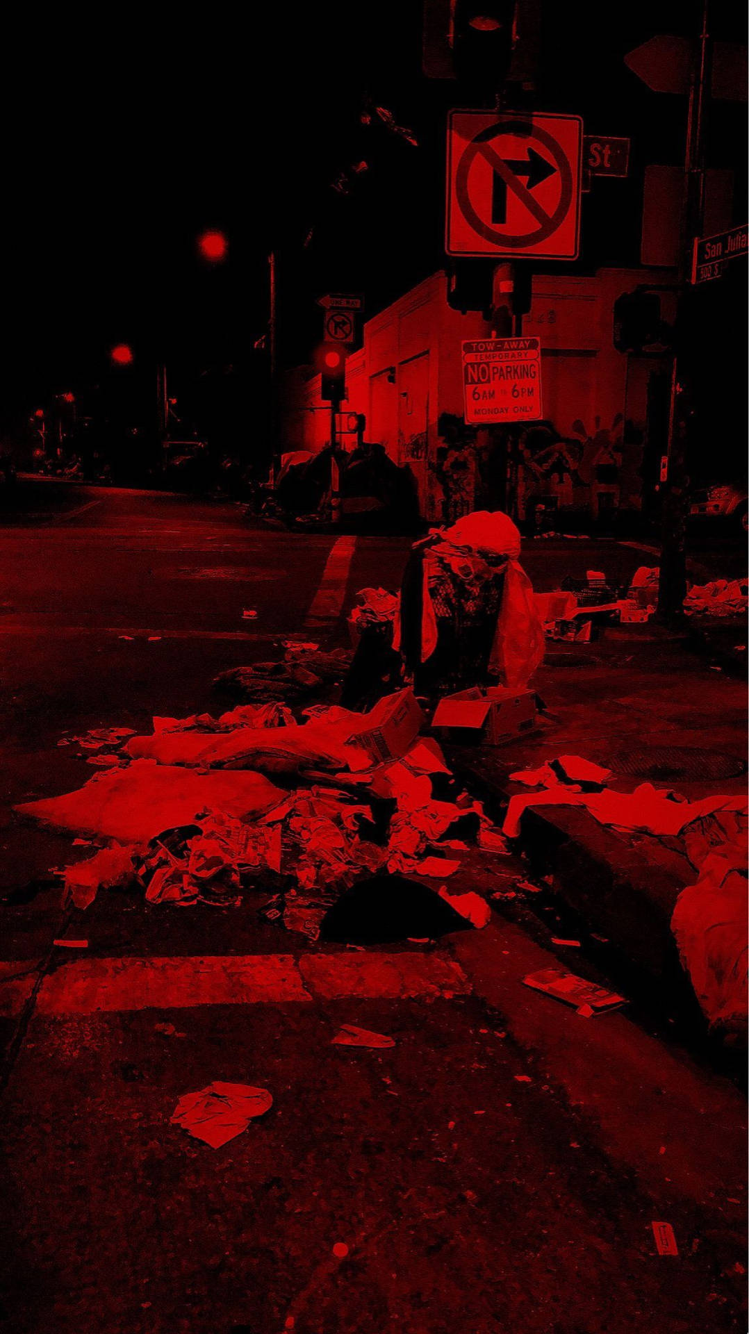 Dark Red Street Background