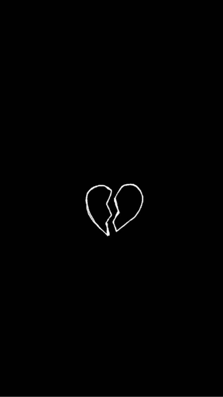 Dark Sad Broken Heart Doodle Art Background