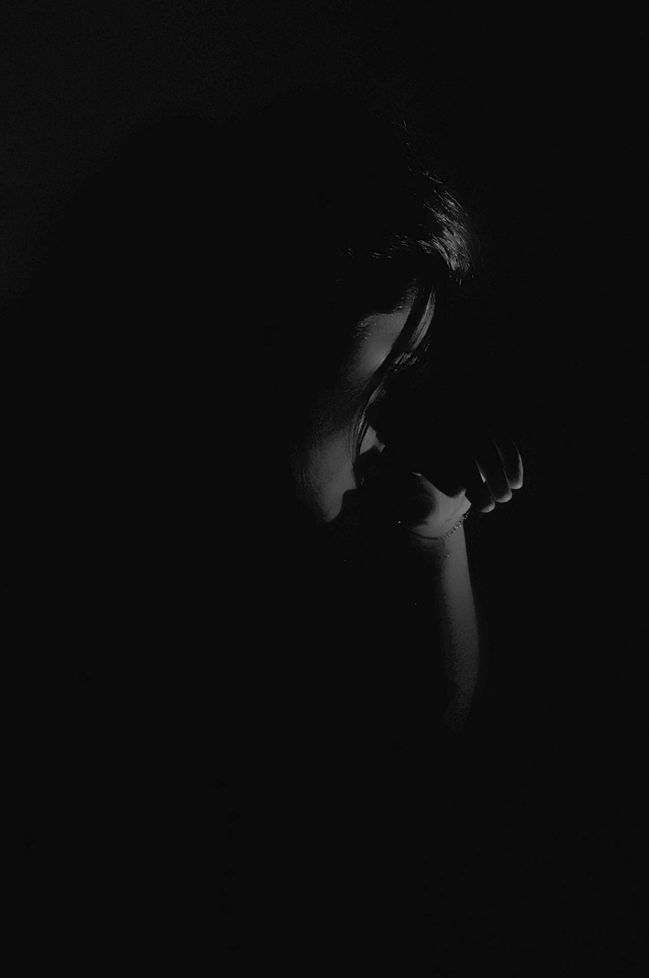 Dark Sad Lonely Woman Background
