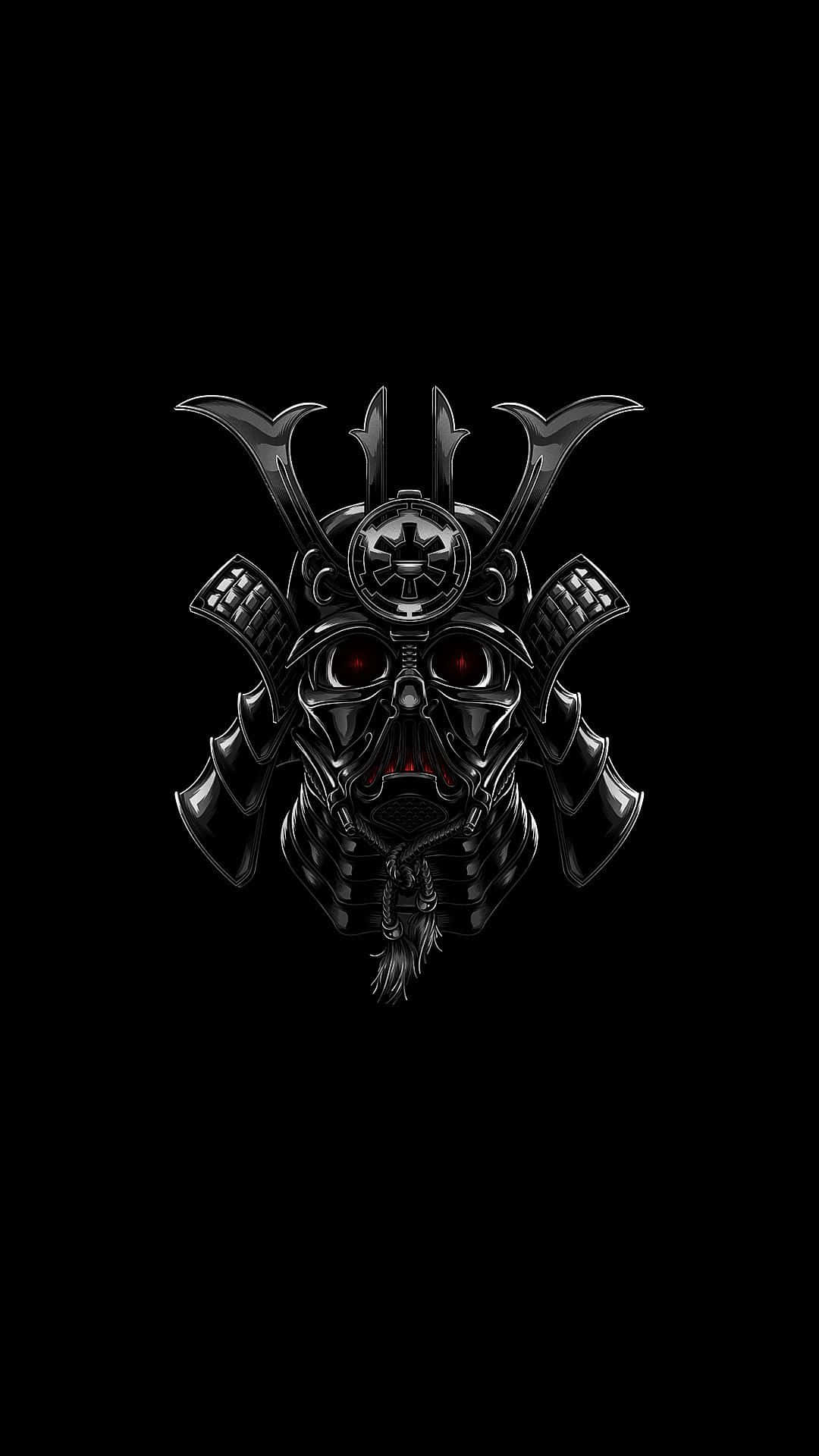 Dark Samurai Head Logo In Black Background