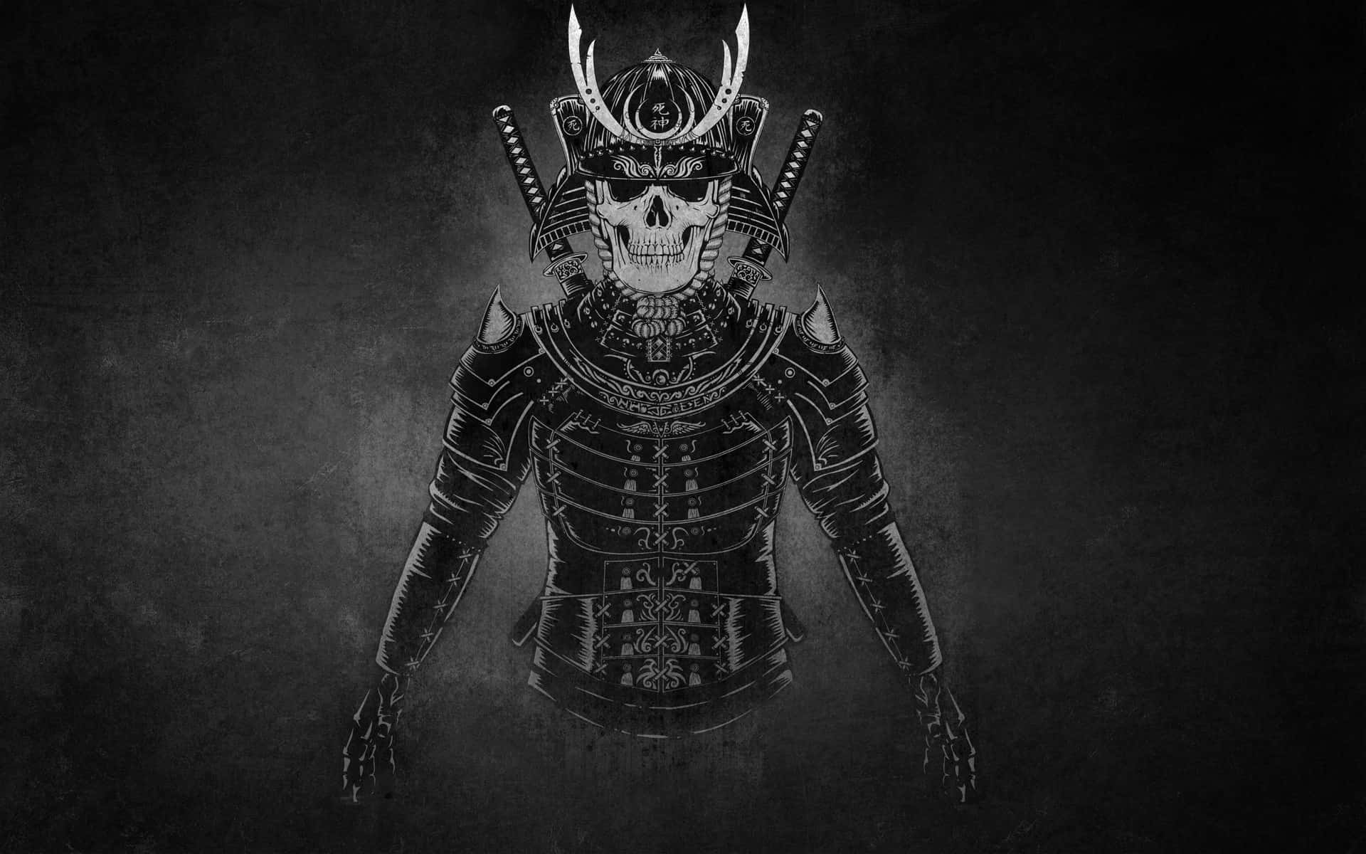 Dark Samurai Skeleton Background