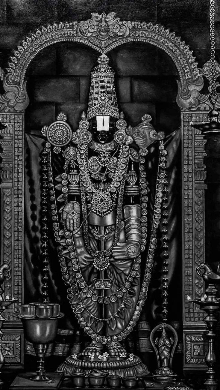 Dark Screen Lord Venkateswara 4k Background