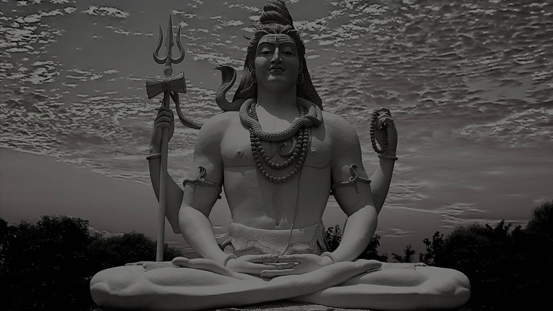 Dark Shiva Hindu Meditating