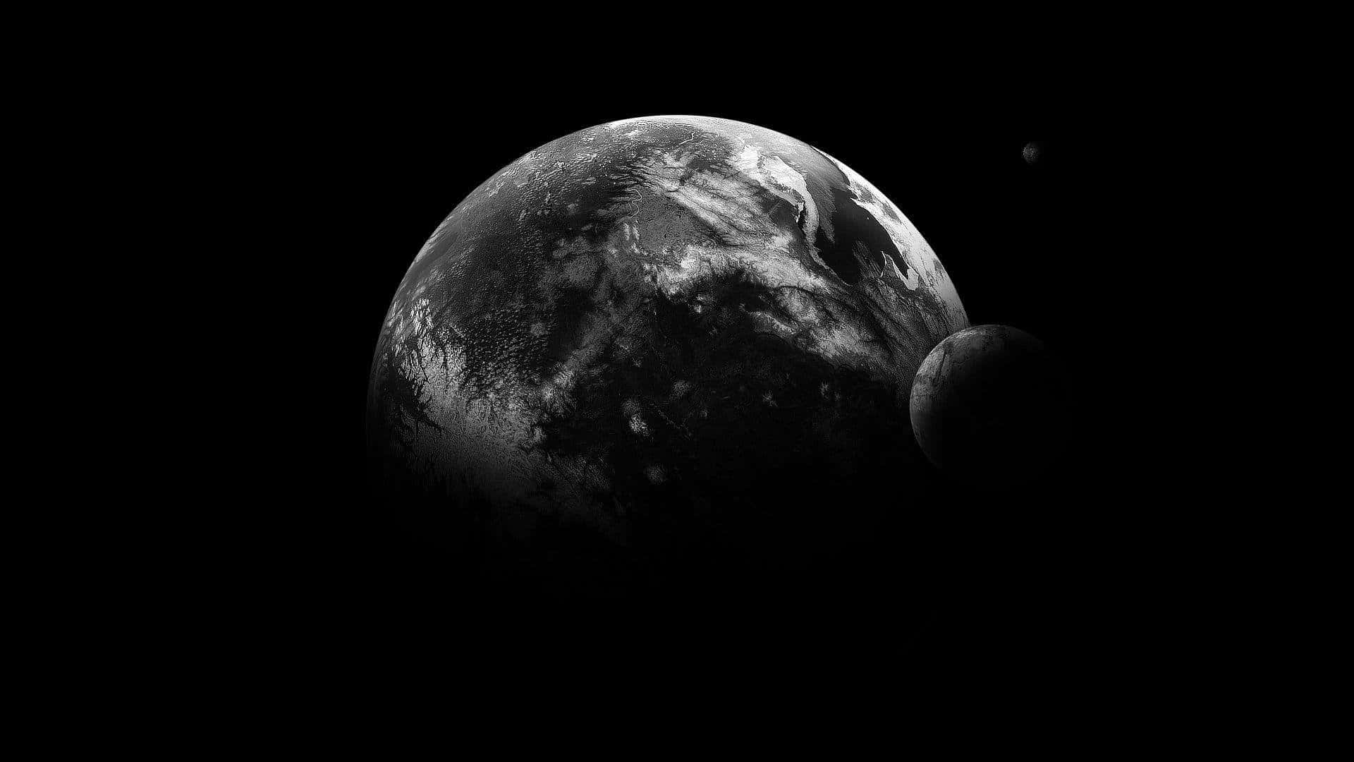 Dark Side Of The Moon And Earth Desktop Background