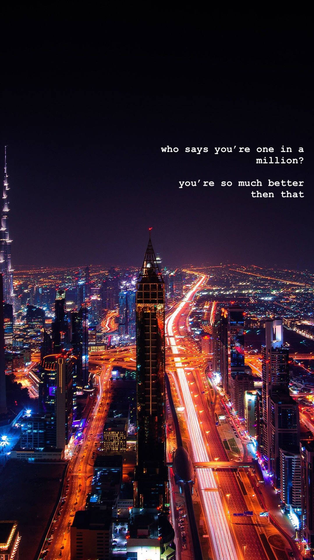 Dark Sky City Lights Quotes Background