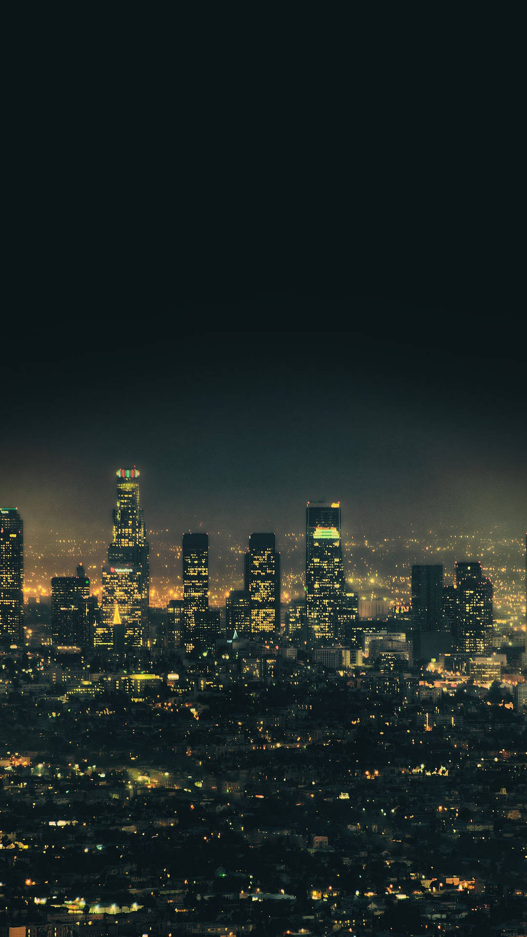 Dark Sky Over City Lights Smartphone Background